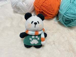 Scarfed Panda Key Charm