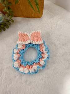 Crochet Hair Accessory: Pink Bow Scrunchies