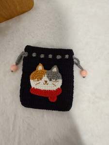 Crochet Bags: Scarf Cat Mini Purse