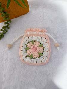 Crochet Bags: Granny Square Cherry Blossom Mini Purse