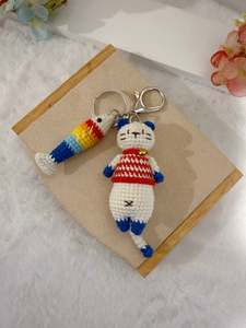 Cat & Fish Key Charm
