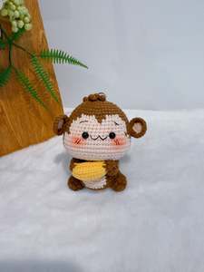 Banana Addict Monkey Key Charm