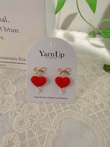 Micro Crochet Jewellery: Heart Earrings