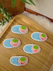 Crochet Hair Accessory: Little Peach Hair Clip