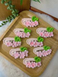 Crochet Hair Accessory: Sakura Leaf Hair Clip