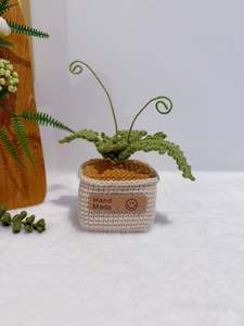 Crochet Floral Art: Fern in Pot