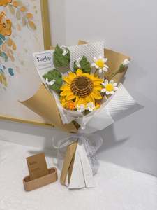 Crochet Floral Art: Sunlit Wishes Bouquet