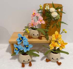 Crochet Floral Art: Orchard in Smiley Pot