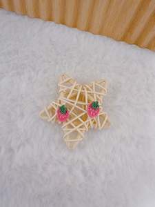 Micro Crochet Jewellery: Mini Strawberry Stud Earrings