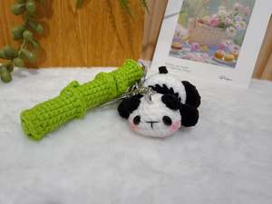 Crochet Decoration: Panda & Bamboo Key Charm