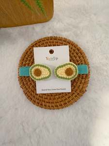 Crochet Hair Accessory: Avocado Baby Hair Clips