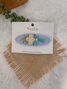 Crochet Hair Accessory: Floral Bouquet Fabric Embroidery Hair Clip