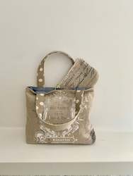 Bag 1: Linen Mini Tote Bag & Mini Purse