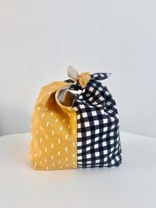 Lunchbag: Japanese Style Mini Obento Bag (yellow/black check)
