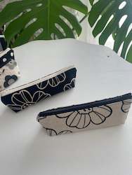 Cotton/Linen Floral Pencil Case