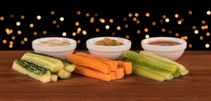 Vegatable Cruddites with Dipping Sauces Yellow House