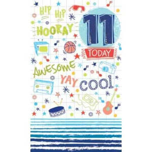 11 Today - Male Birthday Card