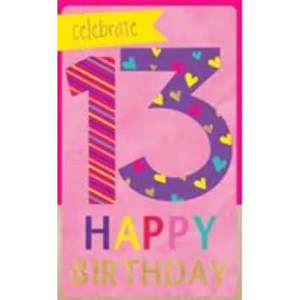 13th Birthday - Female Birthday Card