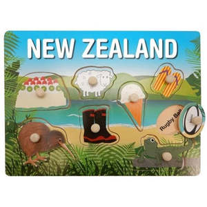 Activities: Wooden Peg Puzzle 8pc - Kiwiana