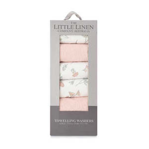 Baby: Little Linen - Toweling Washers 6 Pack - Harvest Bunny