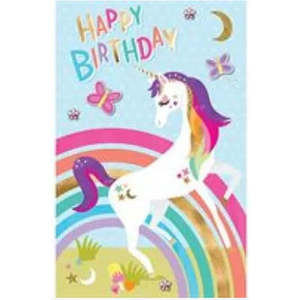 Cards Invitations: Premium - Rainbow Unicorn - Birthday Card