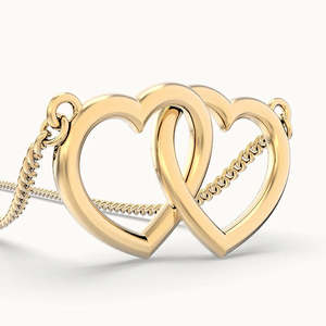 Chocli - 18K Gold Plated Necklace - Connected Hearts