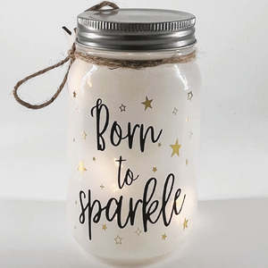7 10 Years Old: Stellar - Large Message Sparkle Jar - Born To Sparkle