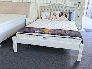 Queensize: Miko# NZ Pine Button Tufted Bed Frame | Queen| TR
