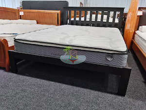 Classic# NZ Pine Simplicity Bed Frame | Queen | Black color | LS