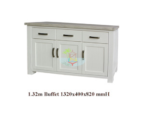 Ashland# Acacia White&Wood Ash Top Buffet | 1.32M | LS