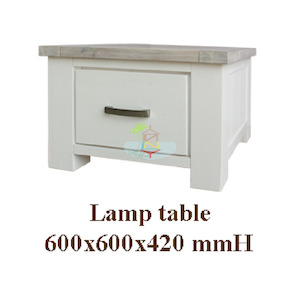 Ashland# Acacia White&Wood Ash Top Lamp Table | LS