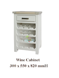 Ashland# Acacia White&Wood Ash Top Wine Rack | LS
