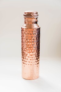 Accessories: AQUA VEDIC Hammered Copper Drink Bottle 900ml