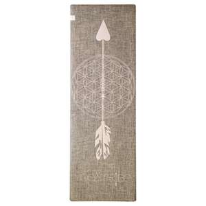 FLOWER OF LIFE/ MOCKA/ NATURAL RUBBER +ORGANIC JUTE YOGA MAT