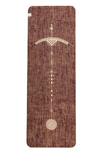 Bow and Arrow Design Printed on  Red Wine coloured PER and Organic Jute Yoga Mat.