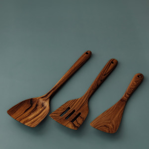Handcrafted Teak Spatula Set (3-Piece) - Non-Scratch Wooden Cookware Trio