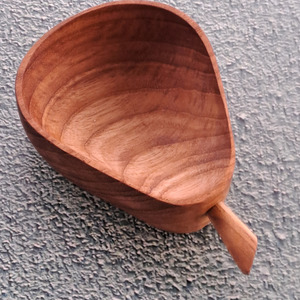 Bowls: Handcrafted Pear-Shaped Teak Bowl - Sustainable Kitchenware from Yompai