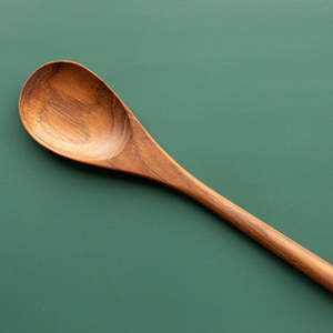 Long-Handled Teak Wooden Spoon (30cm)
