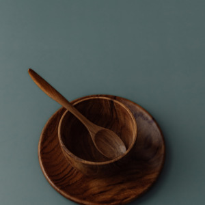 Wooden Utensils For Children: The Safer Mealtime Set: Teak Bowl, Plate & Spoon
