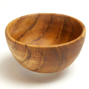 Wooden Utensils For Children: Mini Teak Bowl & Teaspoon Set