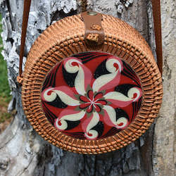 Handwoven Rattan Crossbody Bag – Bold Mandala Design | Yompai  NZ