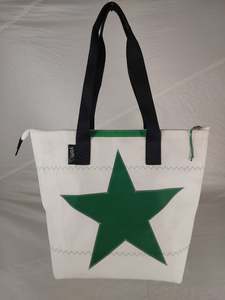 Zip Top Totes: Green Star Zip Tote 933