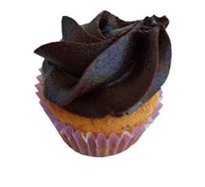 Cupcakes: Mini Banana Cupcake w/ Chocolate Frosting