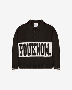 Outerwear: Cotton Knit Polo | Mocha