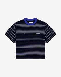 Striped YK Tee | Black/Blue Stripe