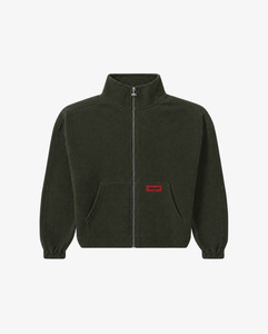 Brushed Fleece Track Jacket | Dark Olive