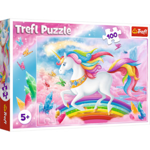 Junior Puzzles: Trefl "100" - Into the crystal world of unicorns