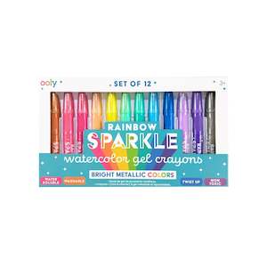 In Stock: Rainbow Sparkle Watercolour Gel Crayons - Set of 12