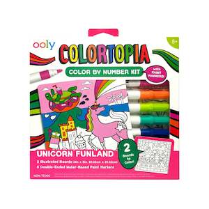 Colortopia Paint Marker By Number Kit - Unicorn Funland (8 PC Set)