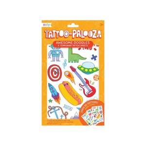 In Stock: Tattoo Palooza Temporary Tattoo - Awesome Doodles